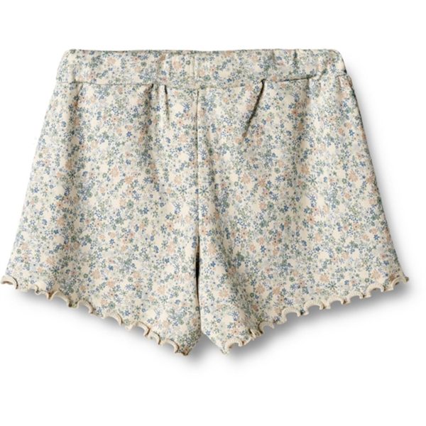 Wheat Sandshell Mini Flowers Rib Shorts Gertrud Fashion