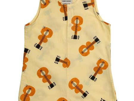 Bobo Choses Baby Acoustic Guitar All Over Woven Playsuit Sleeveless Light Yellow on Sale