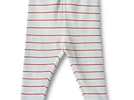 Wheat Light Blue Strip Jersey Leggings Silas Supply