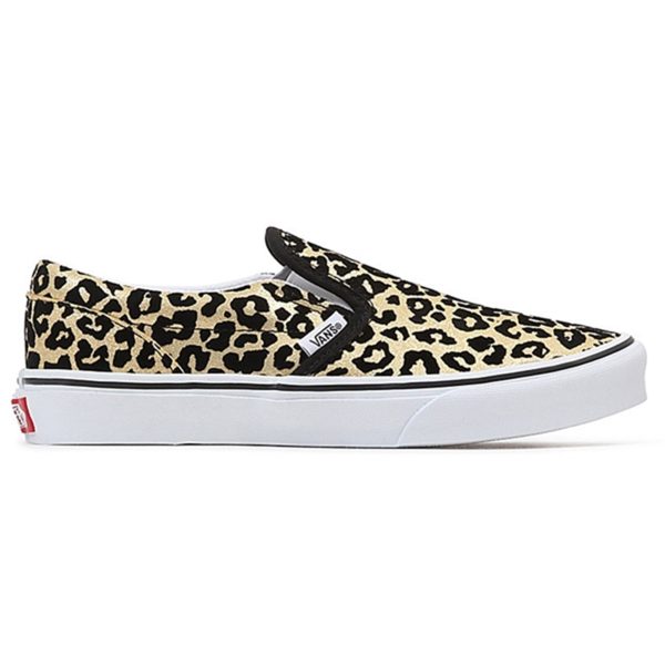 VANS JR Classic Slip-On Sneakers Flocked Leopard Black True White For Discount