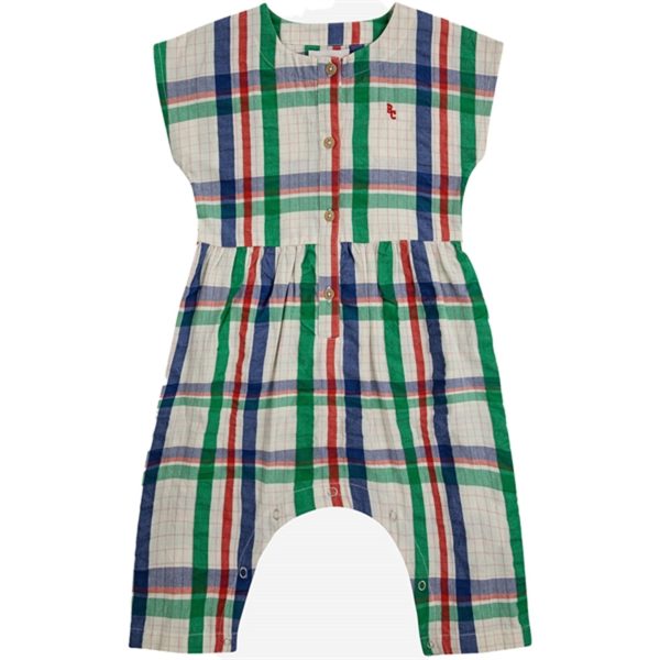 Bobo Choses Baby Madras Checks Woven Overall Short Sleeve Multicolor Supply