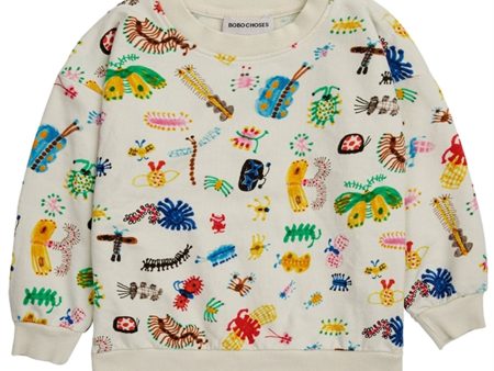 Bobo Choses Baby Funny Insects All Over Sweatshirt Round Neck Offwhite Online now