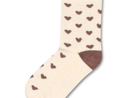 minipop® Tuscany Brown Bambus Strømper Heart Hot on Sale