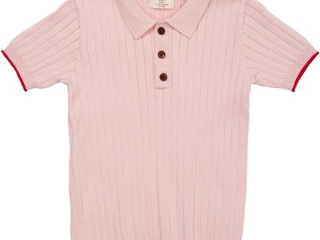 Copenhagen Colors Dusty Rose Red Comb. Rib Strik Polo Online