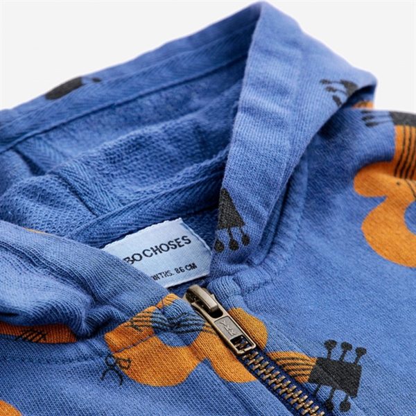 Bobo Choses Baby Acoustic Guitar All Over Zipped Hoodie Navy Blue on Sale