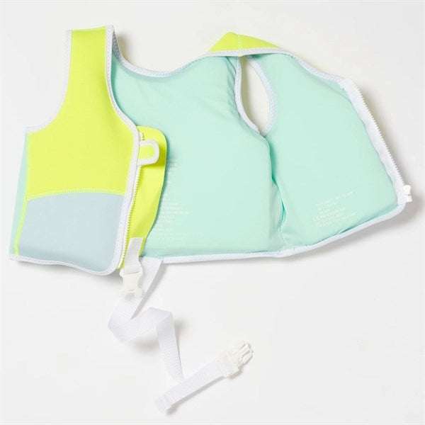 SunnyLife Svømmevest Salty the Shark Aqua Neon Yellow Online Sale