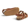 Wheat Sandal Cork Open Toe Clare Flowers Cognac Online Hot Sale