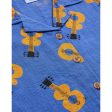 Bobo Choses Acoustic Guitar All Over Woven Skjorte Short Sleeve Navy Blue Cheap