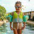 SunnyLife Svømmevest Salty the Shark Aqua Neon Yellow Online Sale