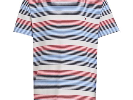 Tommy Hilfiger Corporate Stripe T-Shirt Red White Blue Stripe Fashion