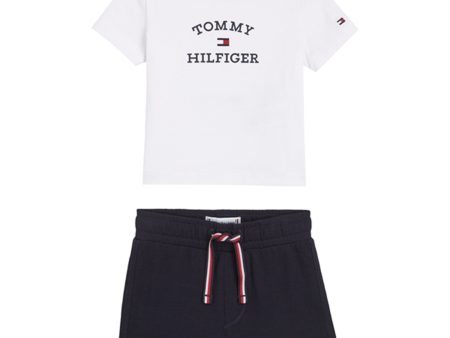 Tommy Hilfiger Baby Th Logo Shorts Sæt White Online Sale