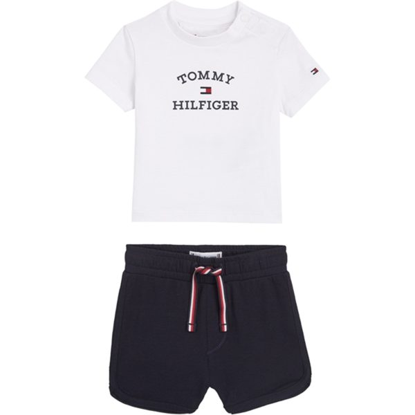 Tommy Hilfiger Baby Th Logo Shorts Sæt White Online Sale