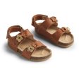 Wheat Sandal Cork Open Toe Clare Flowers Cognac Online Hot Sale