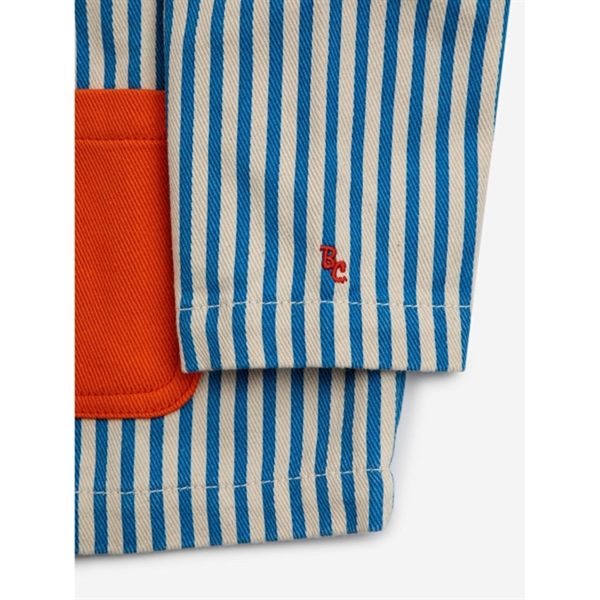 Bobo Choses Striped Color Block Denim Jakke Blue Online