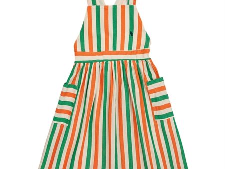 Bobo Choses Vertical Stripes Woven Kjole Knee Lenght Offwhite Online Hot Sale