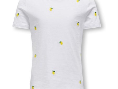 Kids ONLY Bright White Lemon Ketty T-Shirt For Sale