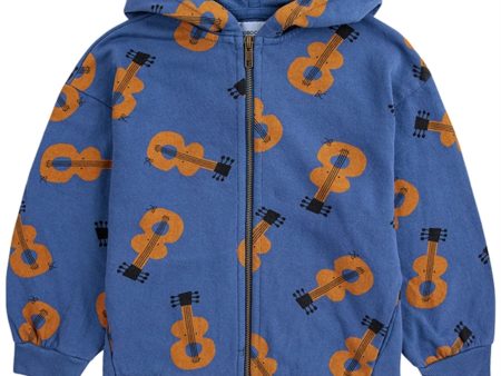 Bobo Choses Acoustic Guitar All Over Zipped Hoodie Navy Blue For Discount