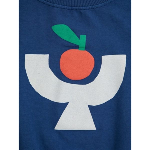 Bobo Choses Tomato Plate Sweatshirt Round Neck Navy Blue Fashion