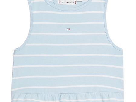 Tommy Hilfiger Peplum Stripe Bluse Breezy Blue Stripe on Sale