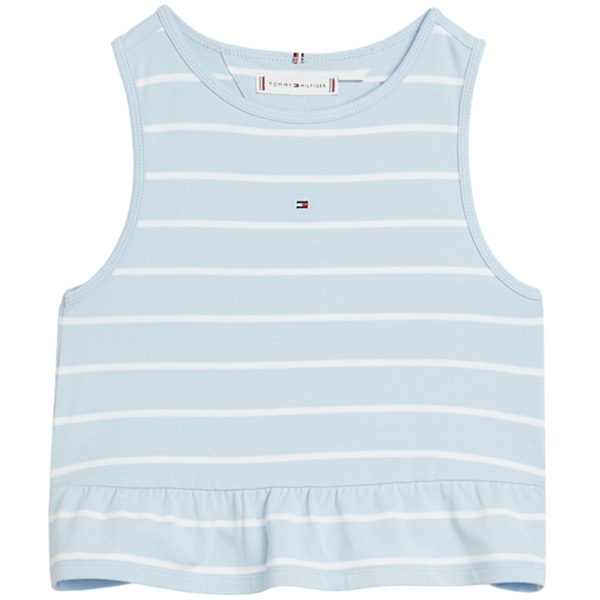 Tommy Hilfiger Peplum Stripe Bluse Breezy Blue Stripe on Sale