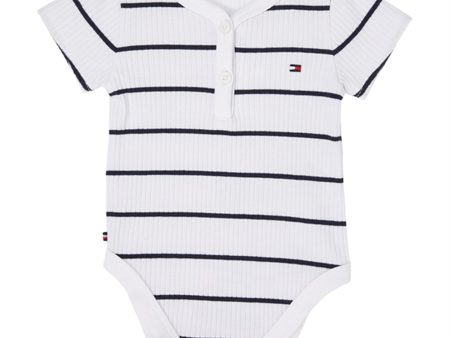 Tommy Hilfiger Baby Striped Rib Body White   Desert Sky Stripe Supply