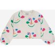 Bobo Choses Smiling Mask All Over Raglan Sleeves Cropped Sweatshirt Offwhite Fashion