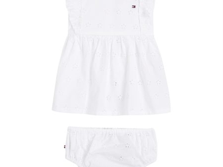 Tommy Hilfiger Baby Broderie Kjole White For Sale