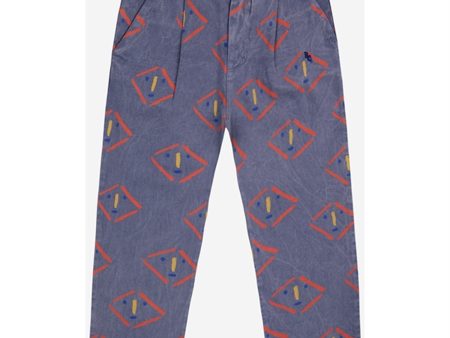 Bobo Choses Masks All Over Chino Bukser Prussian Blue Hot on Sale