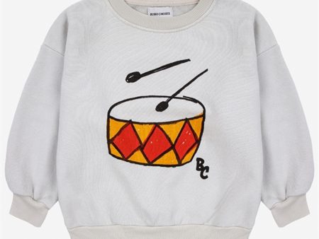 Bobo Choses Play The Drum Sweatshirt Round Neck Beige Online Hot Sale