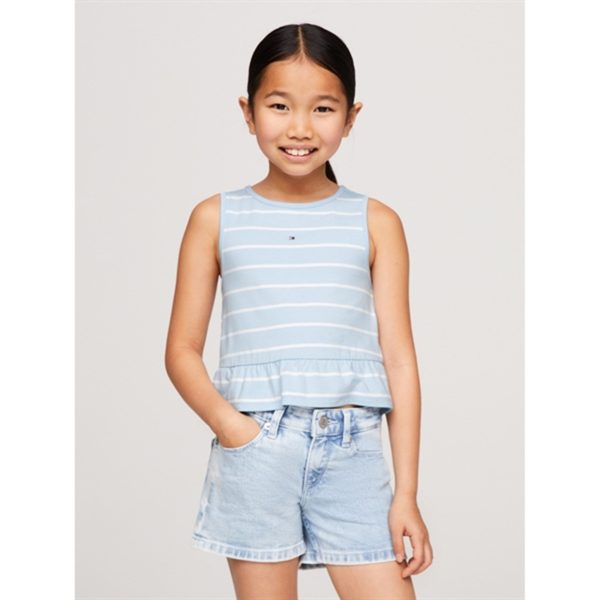 Tommy Hilfiger Peplum Stripe Bluse Breezy Blue Stripe on Sale