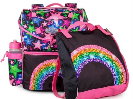 JEVA Intermediate Skoletaske Shimmer Rainbow Online