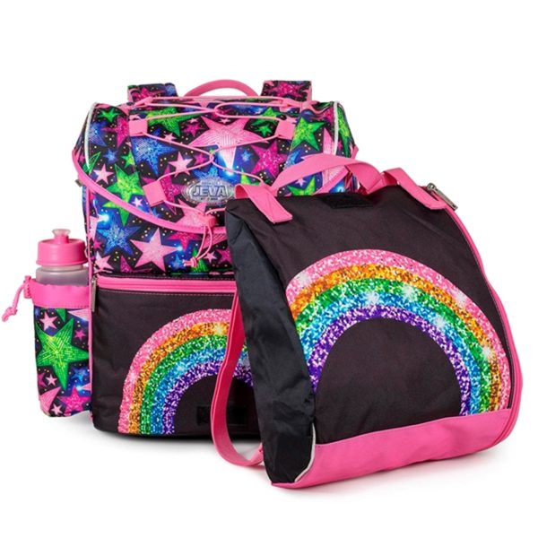 JEVA Intermediate Skoletaske Shimmer Rainbow Online