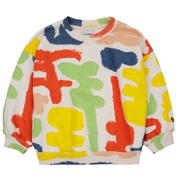 Bobo Choses Carnival All Over Sweatshirt Round Neck Offwhite Hot on Sale