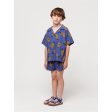 Bobo Choses Acoustic Guitar All Over Woven Skjorte Short Sleeve Navy Blue Cheap