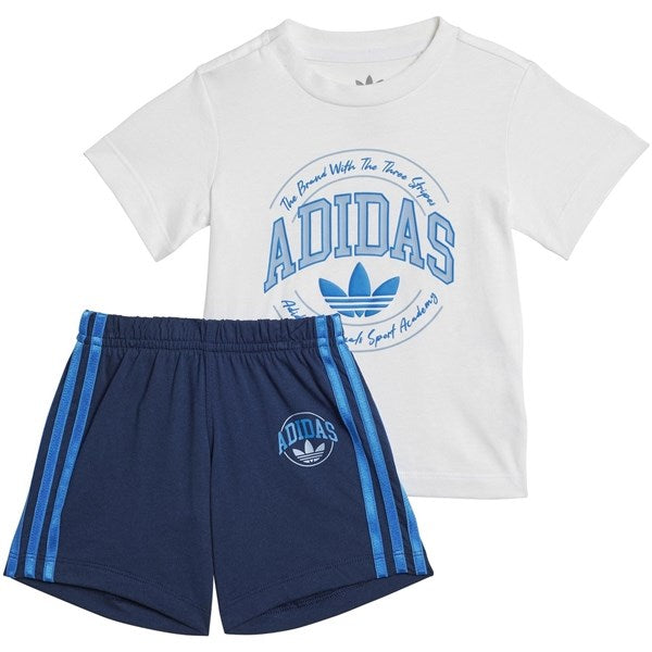 adidas Originals White Night Indigo Shorts Tee Sæt Online now