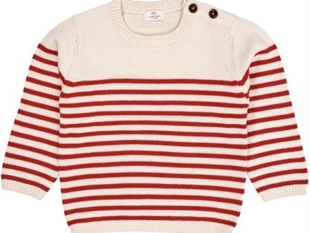 Copenhagen Colors Cream Red Combi Strik Sailor Sweater Stripe Sale