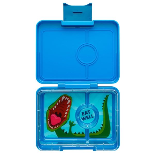 Yumbox Snack 3 Rum Madkasse Surf Blue Dinosaur Online Hot Sale