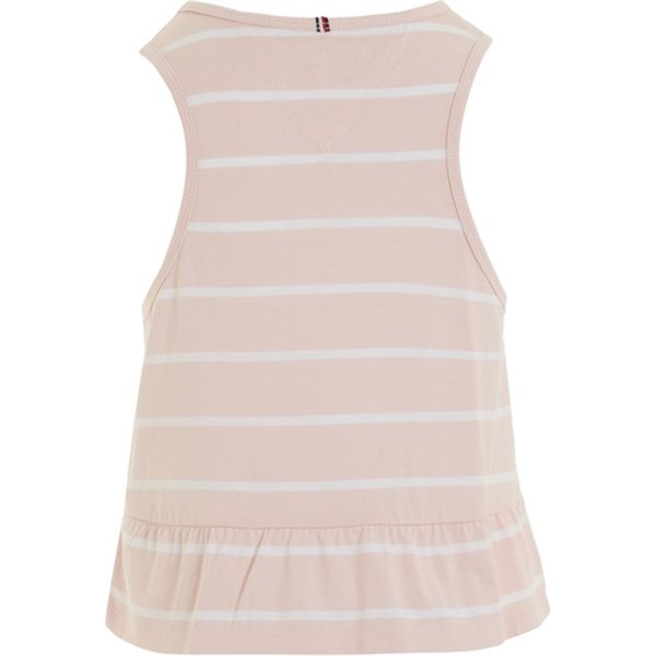 Tommy Hilfiger Peplum Stripe Bluse Whimsy Pink Stripe Hot on Sale