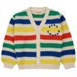 Bobo Choses Multicolor Stripes Cardigan Round Neck Green Supply