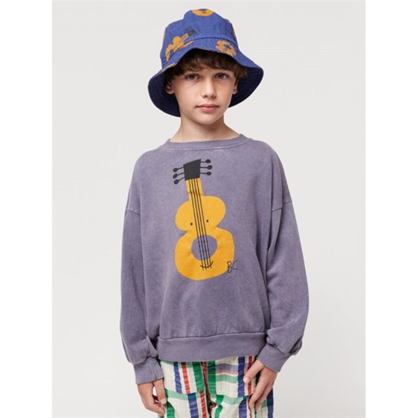 Bobo Choses Acoustic Guitar Sweatshirt Round Neck Prussian Blue For Sale