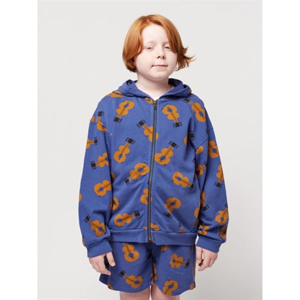 Bobo Choses Acoustic Guitar All Over Zipped Hoodie Navy Blue For Discount