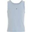 Tommy Hilfiger Essential Rib Lace Tank Top Breezy Blue Online now