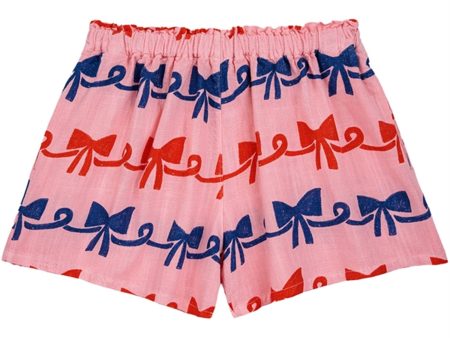 Bobo Choses Ribbon Bow All Over Woven Shorts Pink Online now