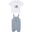 Tommy Hilfiger Baby Striped Dungaree Sæt Denimstripe Online Sale