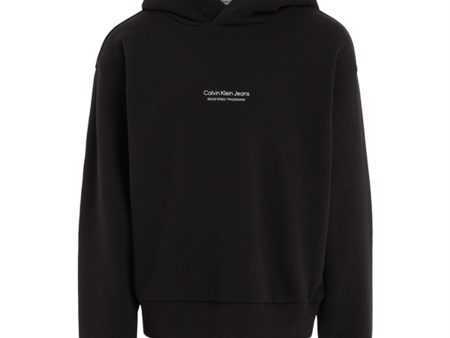 Calvin Klein Pixel Logo Terry Relaxed Hoodie Ck Black Online