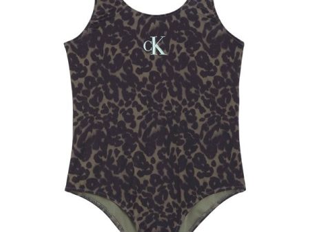 Calvin Klein Badedragt Ck Leopard Olive Aop on Sale