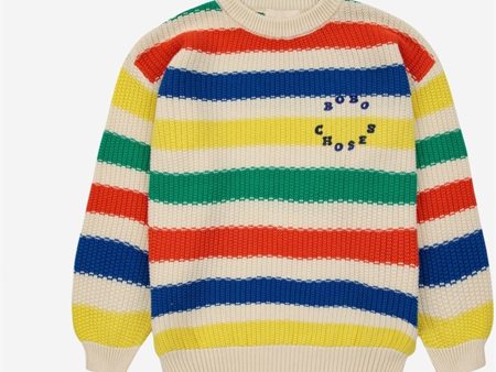 Bobo Choses Multicolor Stripes Sweater Round Neck Multicolor Online Hot Sale