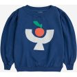 Bobo Choses Tomato Plate Sweatshirt Round Neck Navy Blue Fashion