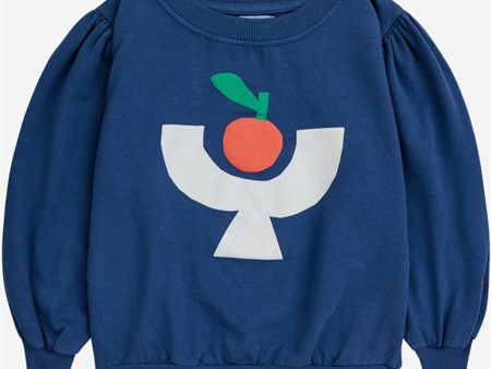 Bobo Choses Tomato Plate Sweatshirt Round Neck Navy Blue Fashion