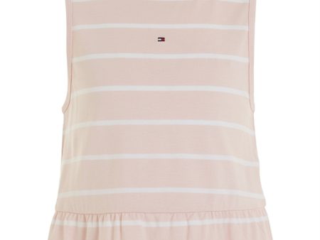 Tommy Hilfiger Peplum Stripe Bluse Whimsy Pink Stripe Hot on Sale